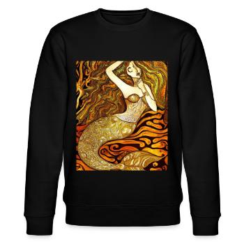 Mermaid Portrait Gustav Klimt Style - Stanley/Stella CHANGER Unisex Organic Sweatshirt - black - Front - Nik (191cm) & Marisol (170cm)