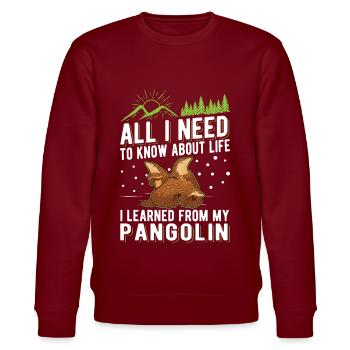 Pangolin Geschenk Schuppentier - Stanley/Stella Unisex Bio-Sweatshirt CHANGER  - Burgunderrot - Vorne - Nik (191cm) & Marisol (170cm)