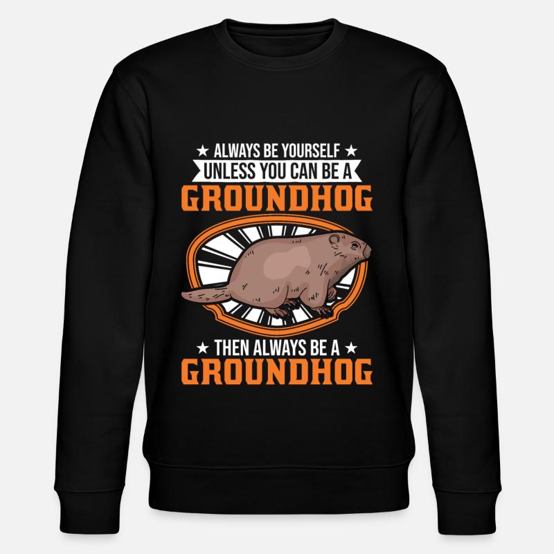 Murmeltier Groundhog Marmot Waldmurmeltier - Stanley/Stella Unisex Bio-Sweatshirt CHANGER  - Schwarz