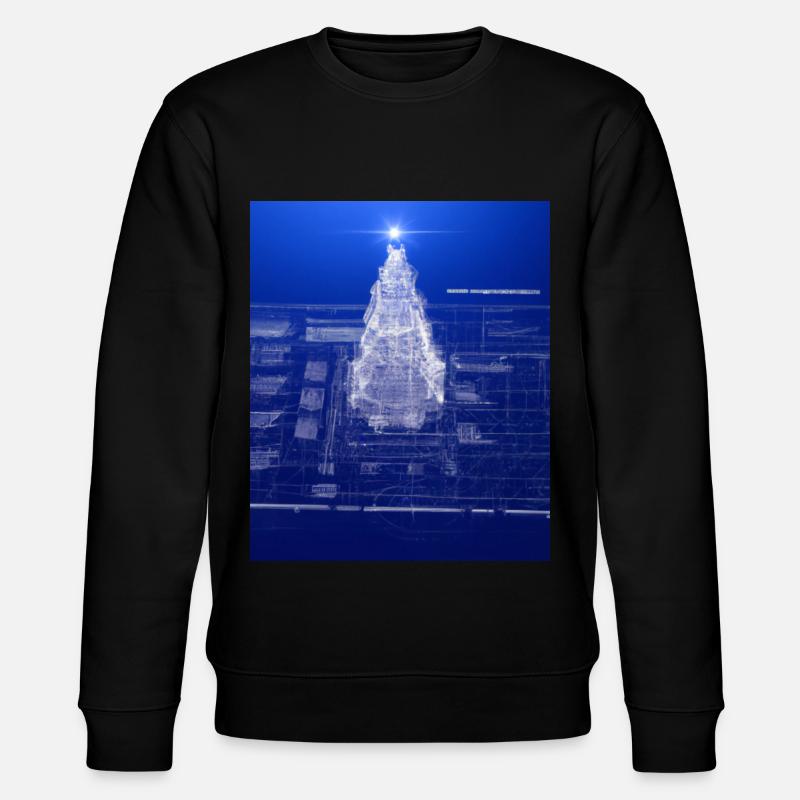 Weihnachten Weihnachtsbaum Schematic Blaupause - Stanley/Stella Unisex Bio-Sweatshirt CHANGER  - Schwarz