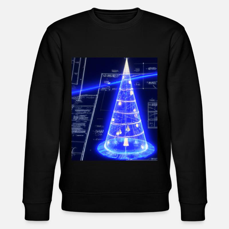 Weihnachten Weihnachtsbaum Schematic Blaupause - Stanley/Stella Unisex Bio-Sweatshirt CHANGER  - Schwarz