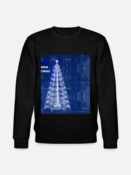 Christmas Christmas Tree Schematic Blueprint - Stanley/Stella CHANGER Unisex Organic Sweatshirt - black