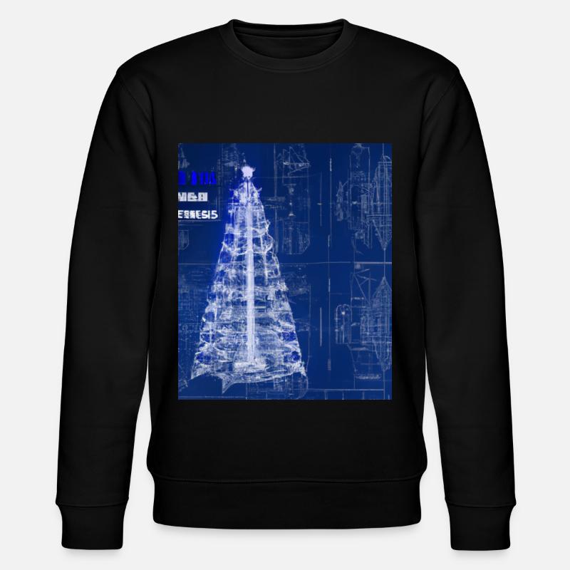 Weihnachten Weihnachtsbaum Schematic Blaupause - Stanley/Stella Unisex Bio-Sweatshirt CHANGER  - Schwarz