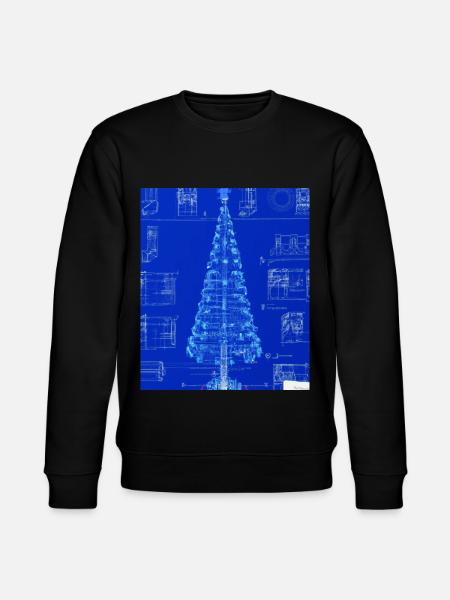 Christmas Christmas Tree Schematic Blueprint - Stanley/Stella CHANGER Unisex Organic Sweatshirt - black
