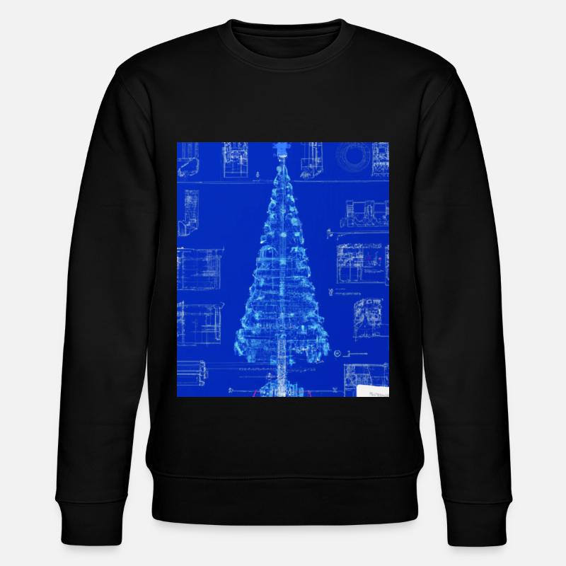 Weihnachten Weihnachtsbaum Schematic Blaupause - Stanley/Stella Unisex Bio-Sweatshirt CHANGER  - Schwarz
