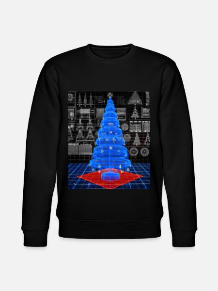 Weihnachten Weihnachtsbaum Schematic Blaupause - Stanley/Stella Unisex Bio-Sweatshirt CHANGER - Schwarz