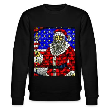 Amerikanisches Weihnachten Weihnachtsmann - Stanley/Stella Unisex Bio-Sweatshirt CHANGER  - Schwarz - Vorne - Nik (191cm) & Marisol (170cm)