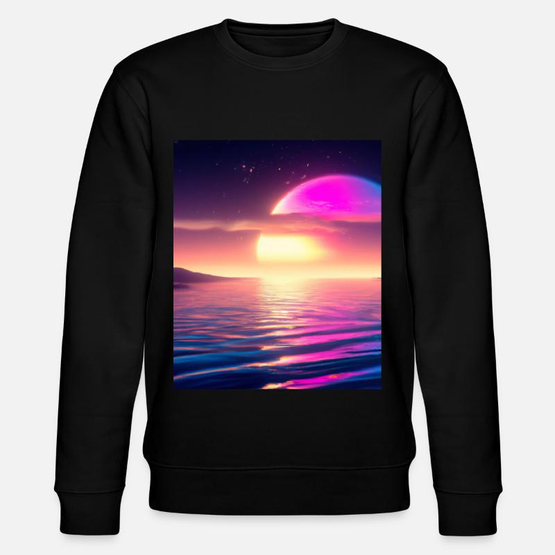 Vaporwave Sun Synthwave Sunset - Sweat bio CHANGER Stanley/Stella Unisexe - noir