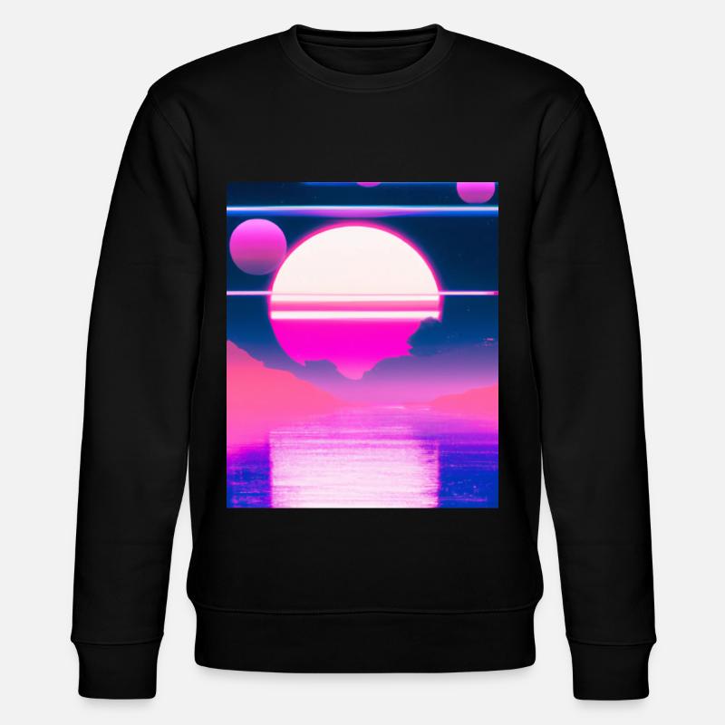 Vaporwave Sun Synthwave Sunset - Sweat bio CHANGER Stanley/Stella Unisexe - noir