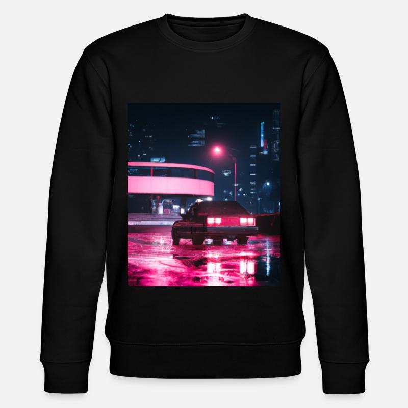 Vaporwave Aesthetic Synthwave Car - Stanley/Stella Unisex Bio-Sweatshirt CHANGER - Schwarz