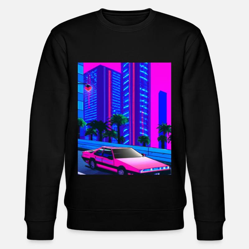 Vaporwave Esthétique Synthwave City - Sweat bio CHANGER Stanley/Stella Unisexe - noir
