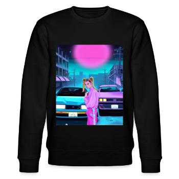 Vaporwave Esthétique Synthwave Car Anime Fille - Sweat bio CHANGER Stanley/Stella Unisexe - noir - Devant - Nik (191cm) & Marisol (170cm)