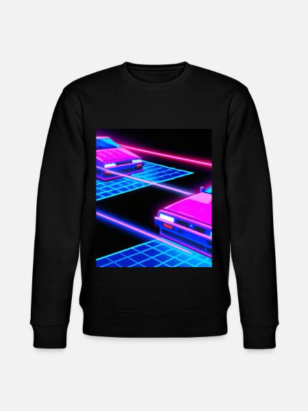 Vaporwave Aesthetic Synthwave Car - Stanley/Stella CHANGER Unisex Organic Sweatshirt - black
