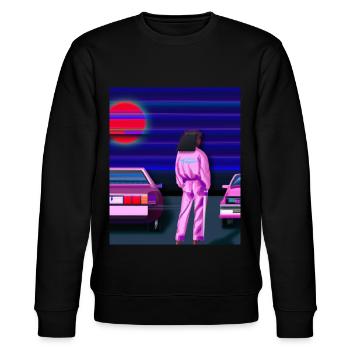 Vaporwave Esthétique Synthwave Car Anime Fille - Sweat bio CHANGER Stanley/Stella Unisexe - noir - Devant - Nik (191cm) & Marisol (170cm)