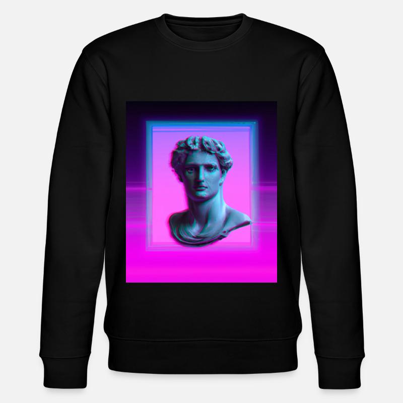 Vaporwave Statue Buste romain - Sweat bio CHANGER Stanley/Stella Unisexe - noir