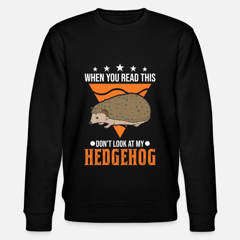 Hedgehog Gift Stacheligel - Stanley/Stella CHANGER Unisex Organic Sweatshirt - black