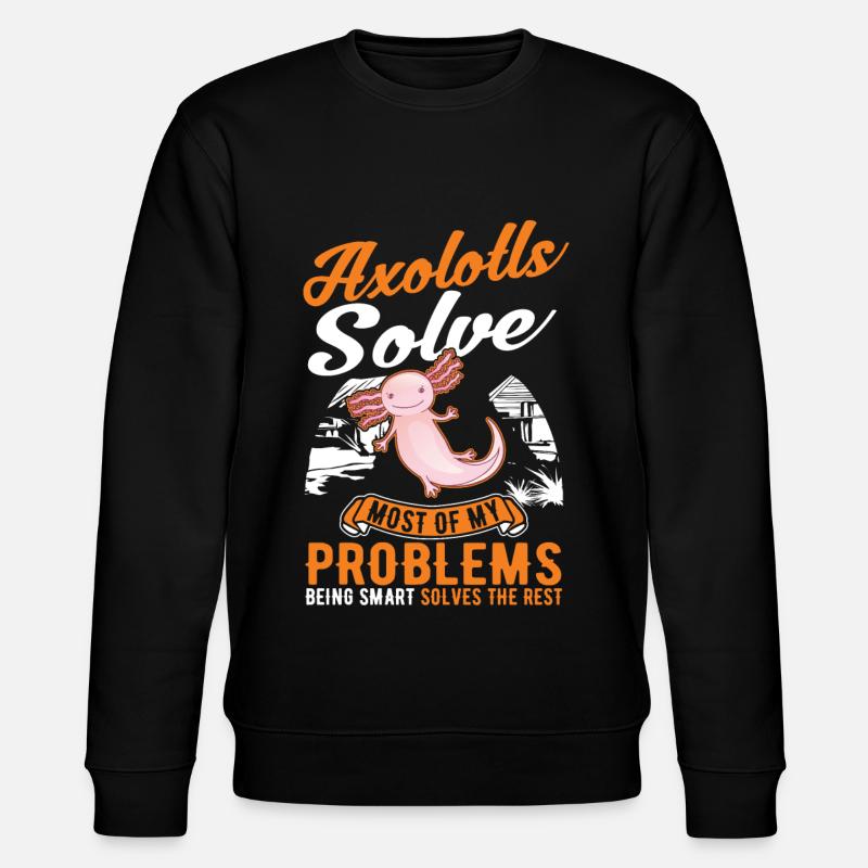 Axolotl Geschenk Schwanzlurch - Stanley/Stella Unisex Bio-Sweatshirt CHANGER  - Schwarz