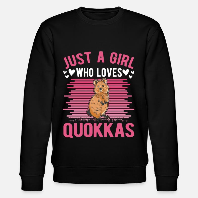 Quokka Mädchen Kurzschwanzkänguru - Stanley/Stella Unisex Bio-Sweatshirt CHANGER  - Schwarz