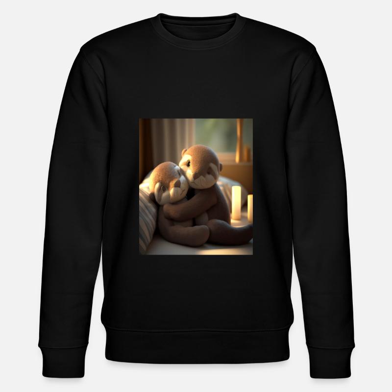 Anniversary Otter Sweet Huggable Otter - Stanley/Stella CHANGER Unisex Organic Sweatshirt - black