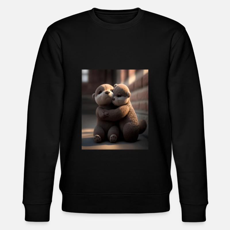 Anniversary Otter Sweet Huggable Otter - Stanley/Stella CHANGER Unisex Organic Sweatshirt - black
