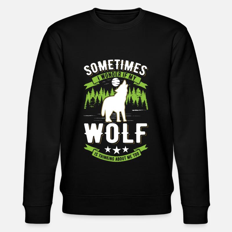 Wolf Liebhaber Geschenk Wolfsrudel - Stanley/Stella Unisex Bio-Sweatshirt CHANGER  - Schwarz