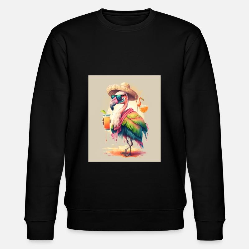 Flamingo Playing Musical Instruments Mexican - Stanley/Stella Unisex Bio-Sweatshirt CHANGER  - Schwarz