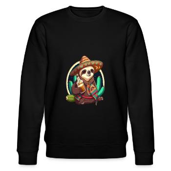 Cute Sloth Animal Owners Drunk Mexican Sloth - Stanley/Stella Unisex Bio-Sweatshirt CHANGER  - Schwarz - Vorne - Nik (191cm) & Marisol (170cm)