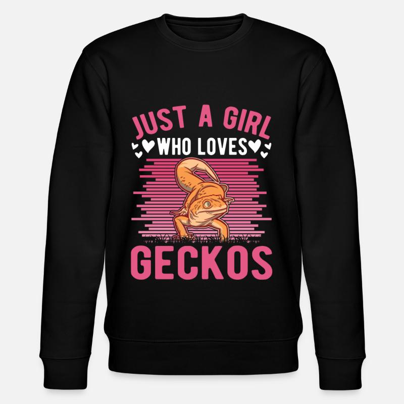 Gecko Mädchen Leopardengecko - Stanley/Stella Unisex Bio-Sweatshirt CHANGER  - Schwarz