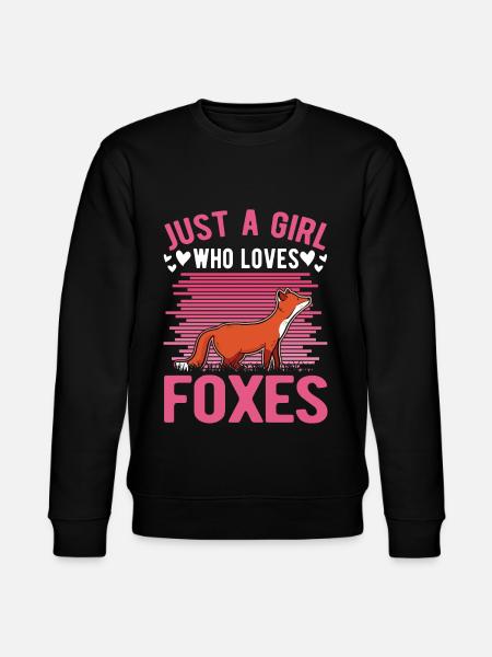 Fox Girl Gift - Stanley/Stella CHANGER Unisex Organic Sweatshirt - black