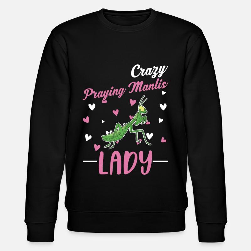 Crazy Praying Mantis lady Gottesanbeterin - Stanley/Stella Unisex Bio-Sweatshirt CHANGER  - Schwarz