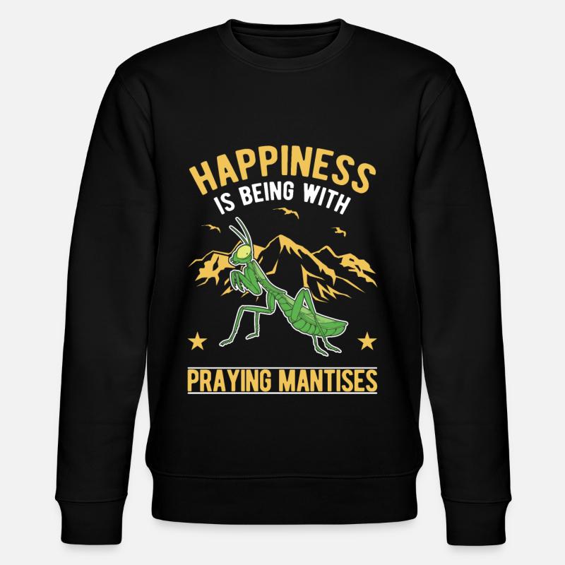 Gottesanbeterin Mantis Fangschrecke - Stanley/Stella Unisex Bio-Sweatshirt CHANGER  - Schwarz