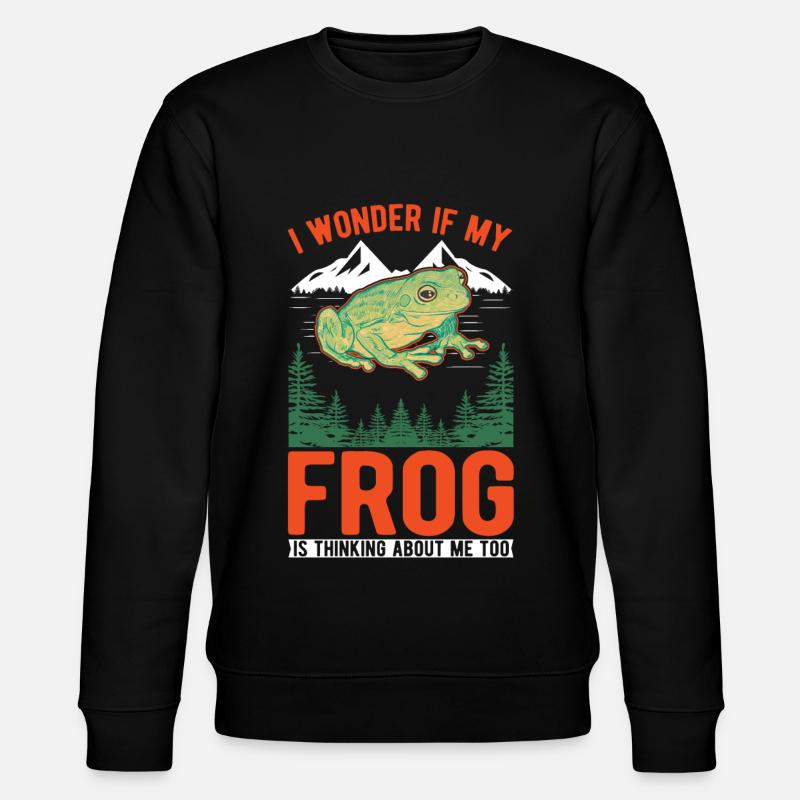 Frosch Geschenk Laubfrosch - Stanley/Stella Unisex Bio-Sweatshirt CHANGER  - Schwarz