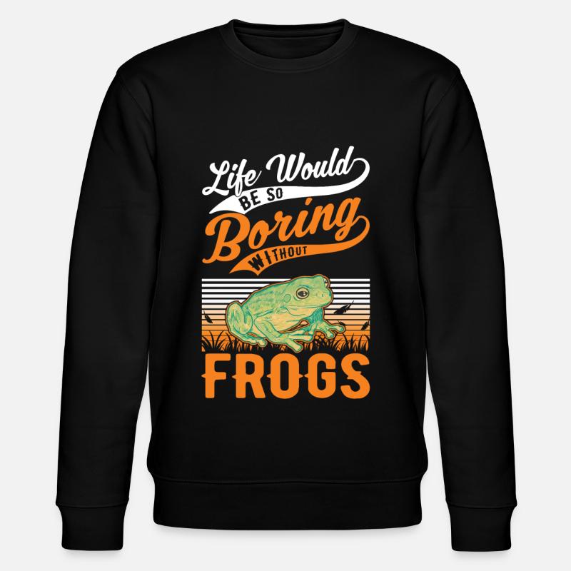 Frosch Geschenk Laubfrosch - Stanley/Stella Unisex Bio-Sweatshirt CHANGER  - Schwarz