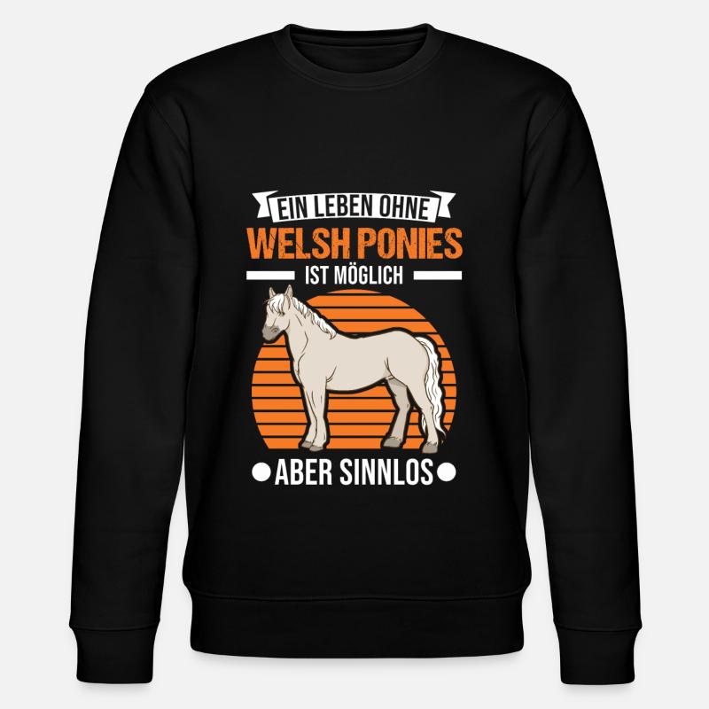 Welsh Pony Reiterin - Stanley/Stella Unisex Bio-Sweatshirt CHANGER  - Schwarz