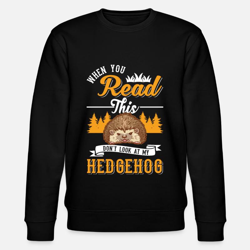 Hedgehog Gift Stacheligel - Stanley/Stella CHANGER Unisex Organic Sweatshirt - black