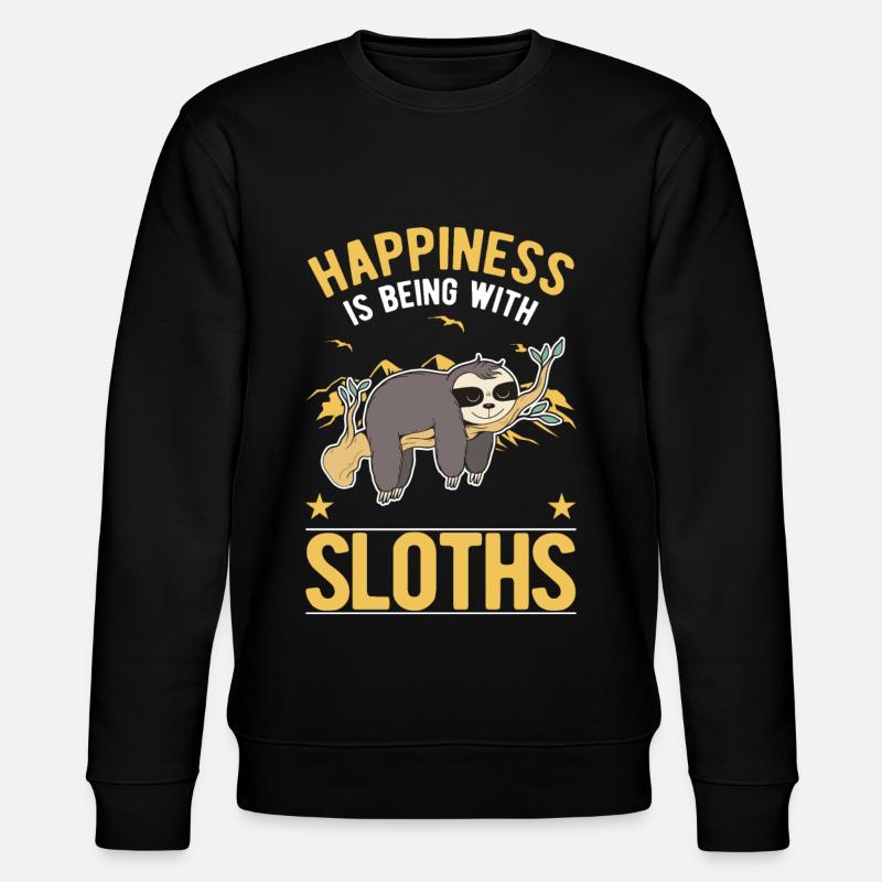 Sloth Luck Sloth - Stanley/Stella CHANGER Unisex Organic Sweatshirt - black
