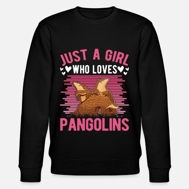 Pangolin Mädchen Schuppentier - Stanley/Stella Unisex Bio-Sweatshirt CHANGER  - Schwarz