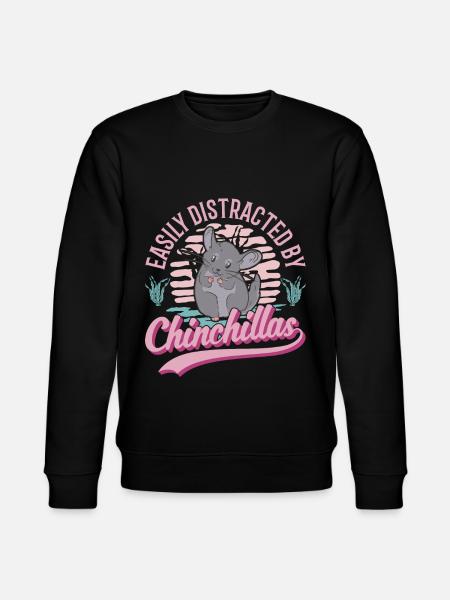 Easily distracted by Chinchillas - Stanley/Stella Unisex Bio-Sweatshirt CHANGER  - Schwarz