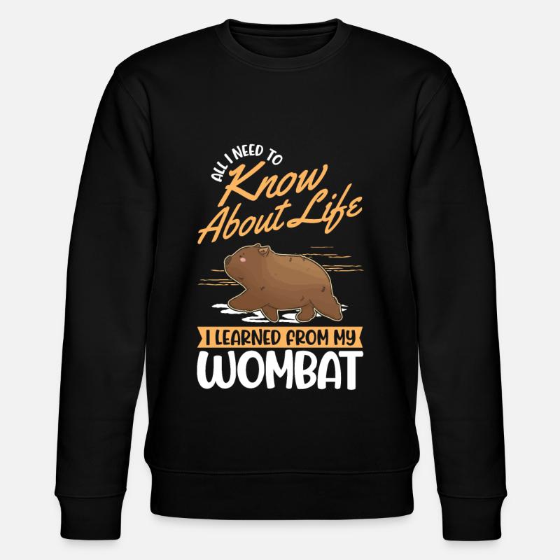 Australischer Wombat - Stanley/Stella Unisex Bio-Sweatshirt CHANGER  - Schwarz