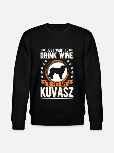 Kuvasz und Wein - Stanley/Stella Unisex Bio-Sweatshirt CHANGER  - Schwarz