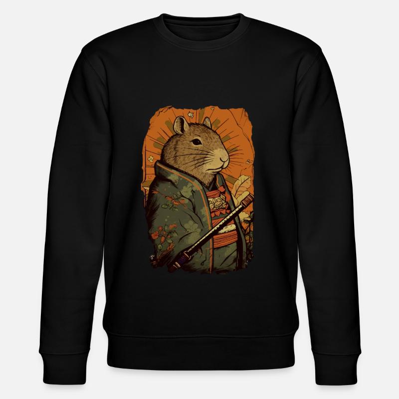 Capybara Samurai Wasserschwein - Stanley/Stella Unisex Bio-Sweatshirt CHANGER  - Schwarz