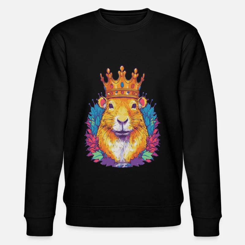 Capybara with crown capybara - Stanley/Stella CHANGER Unisex Organic Sweatshirt - black