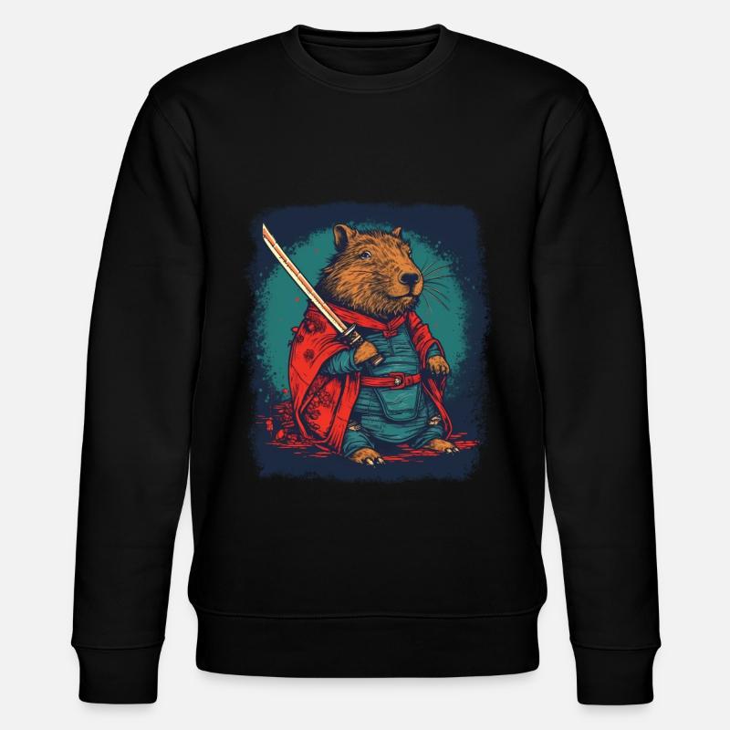 Capybara Samurai Capybara - Stanley/Stella CHANGER Unisex Organic Sweatshirt - black