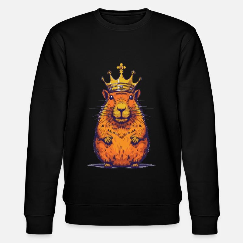 Capybara avec capybara couronne - Sweat bio CHANGER Stanley/Stella Unisexe - noir