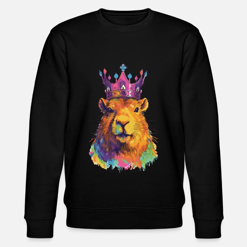 Capybara avec capybara couronne - Sweat bio CHANGER Stanley/Stella Unisexe - noir
