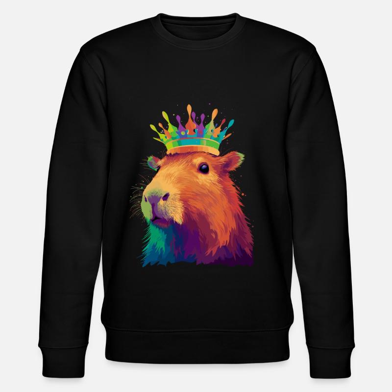 Capybara with crown capybara - Stanley/Stella CHANGER Unisex Organic Sweatshirt - black