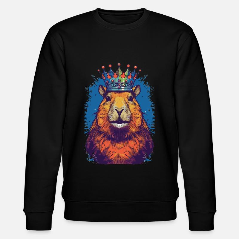 Capybara with crown capybara - Stanley/Stella CHANGER Unisex Organic Sweatshirt - black
