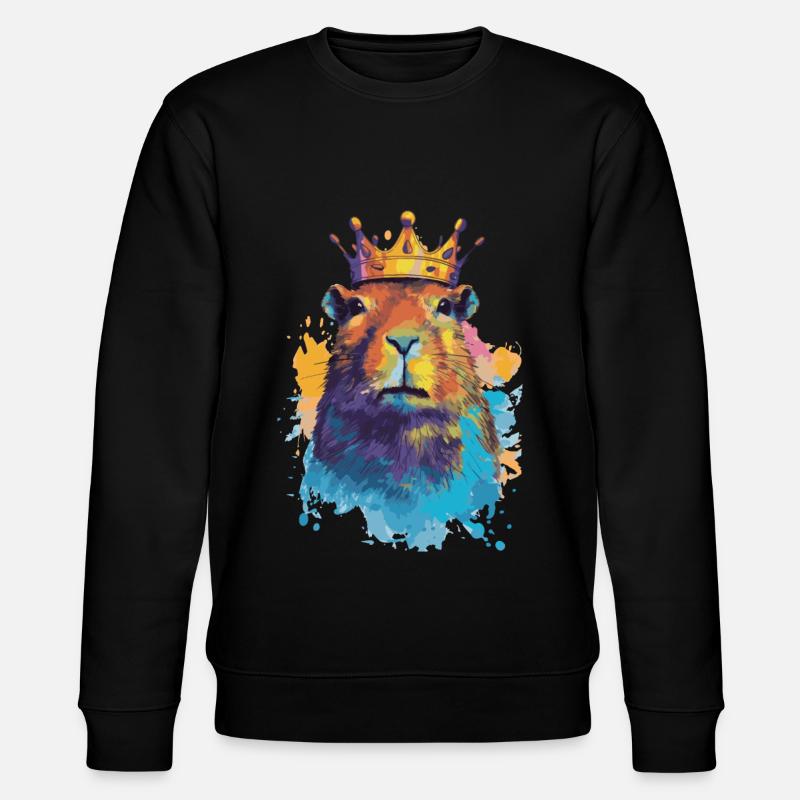 Capybara with crown capybara - Stanley/Stella CHANGER Unisex Organic Sweatshirt - black