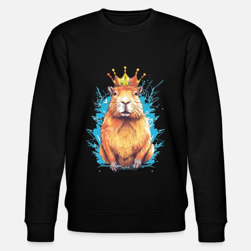 Capybara with crown capybara - Stanley/Stella CHANGER Unisex Organic Sweatshirt - black