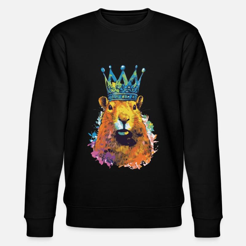 Capybara avec capybara couronne - Sweat bio CHANGER Stanley/Stella Unisexe - noir